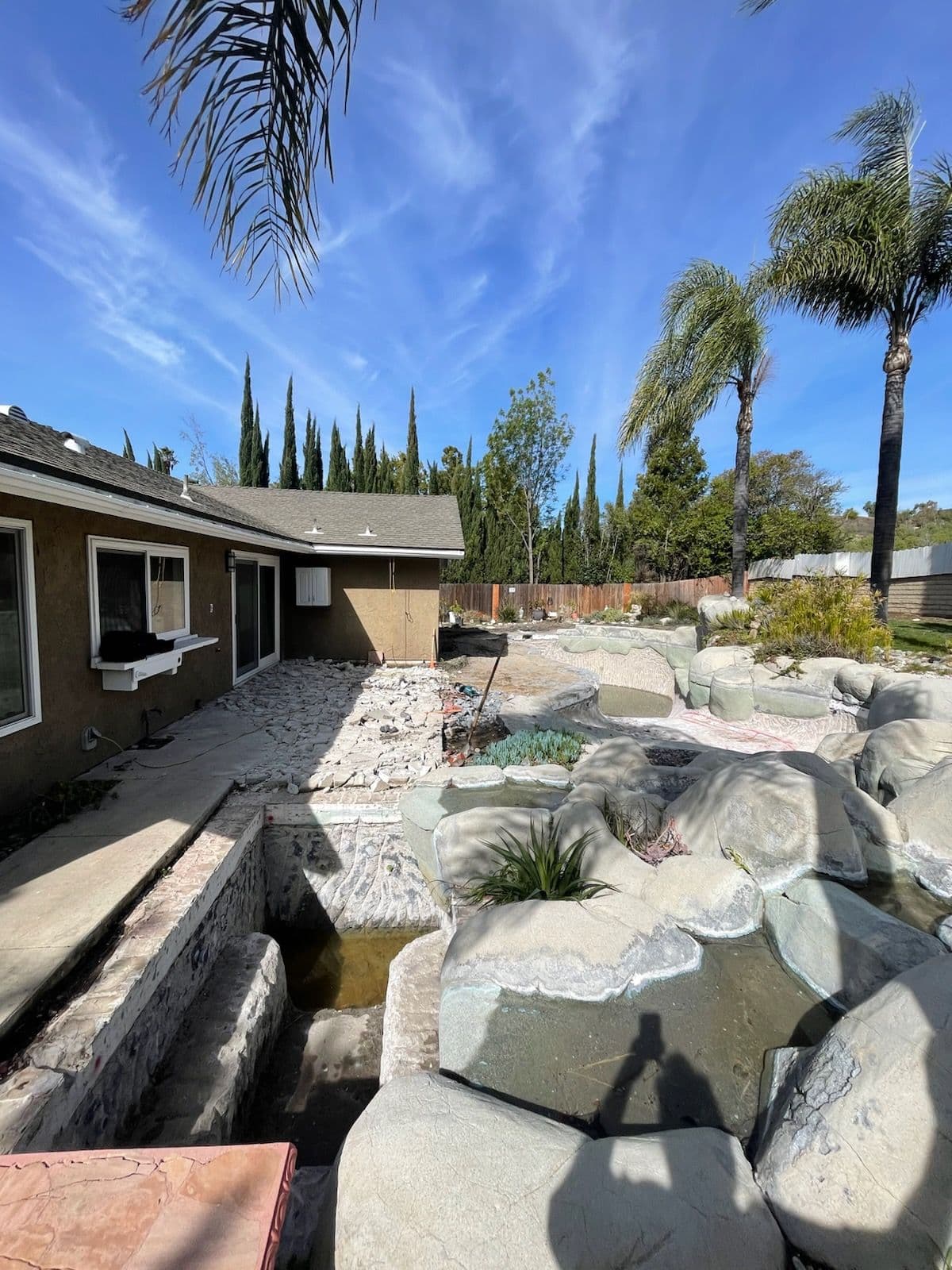 Backyard Transformation for New Dry Riverbed